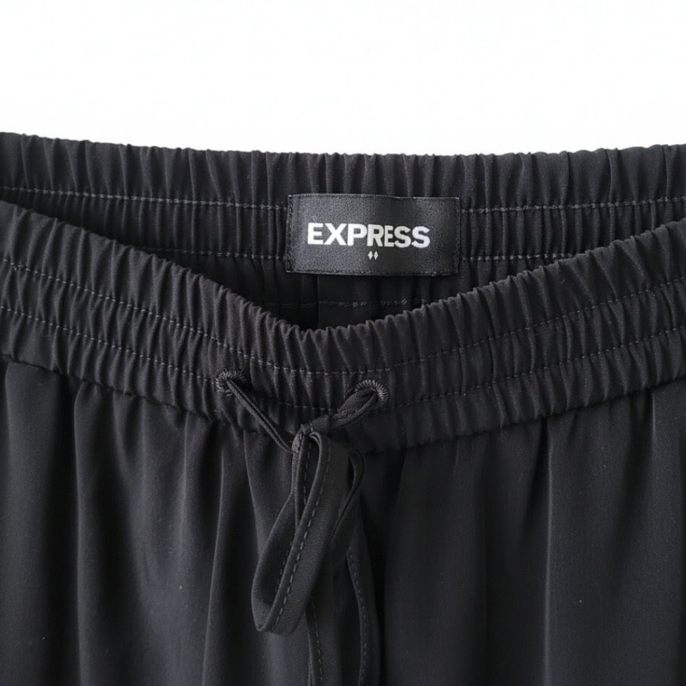 Express Black Drawstring Jogger Pants – Comfy Sleek Fit Size L - Picture 6 of 13